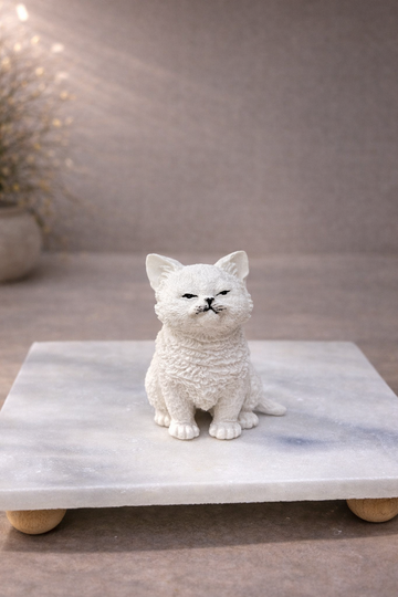 Dekoratif Beton Küçük Kedi Motifi v2