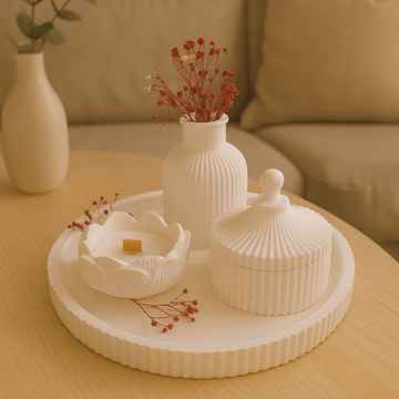 Beton 4'lü Dekoratif Set -Çiçek DAHİLDİR