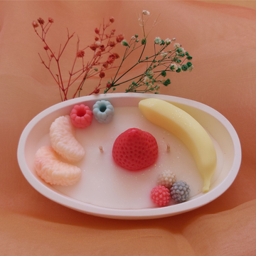 Mandalina Kokulu Meyve Figürlü El Yapımı Dekoratif Mum – Doğal Soya Wax